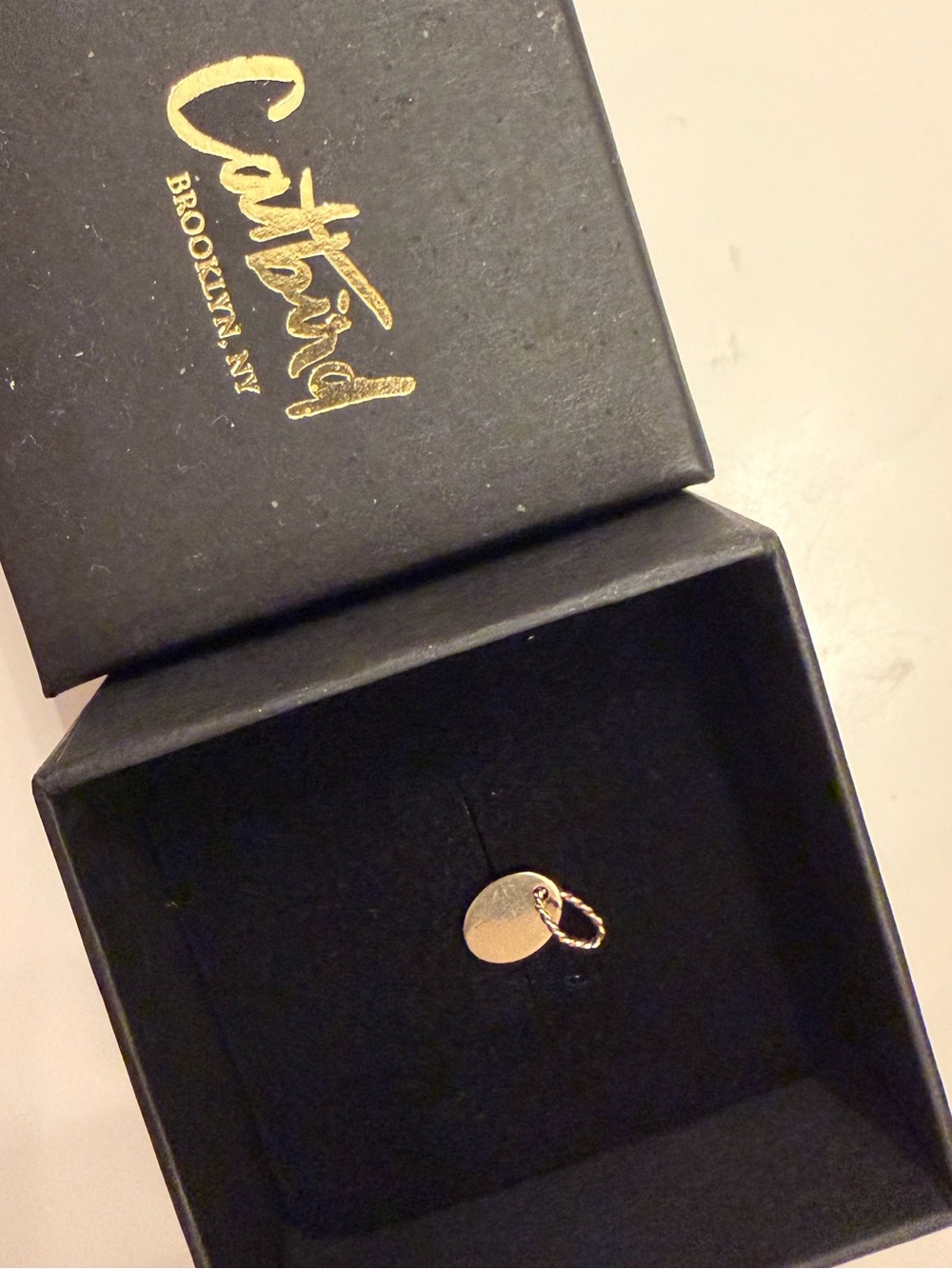 Catbird baby letter charm